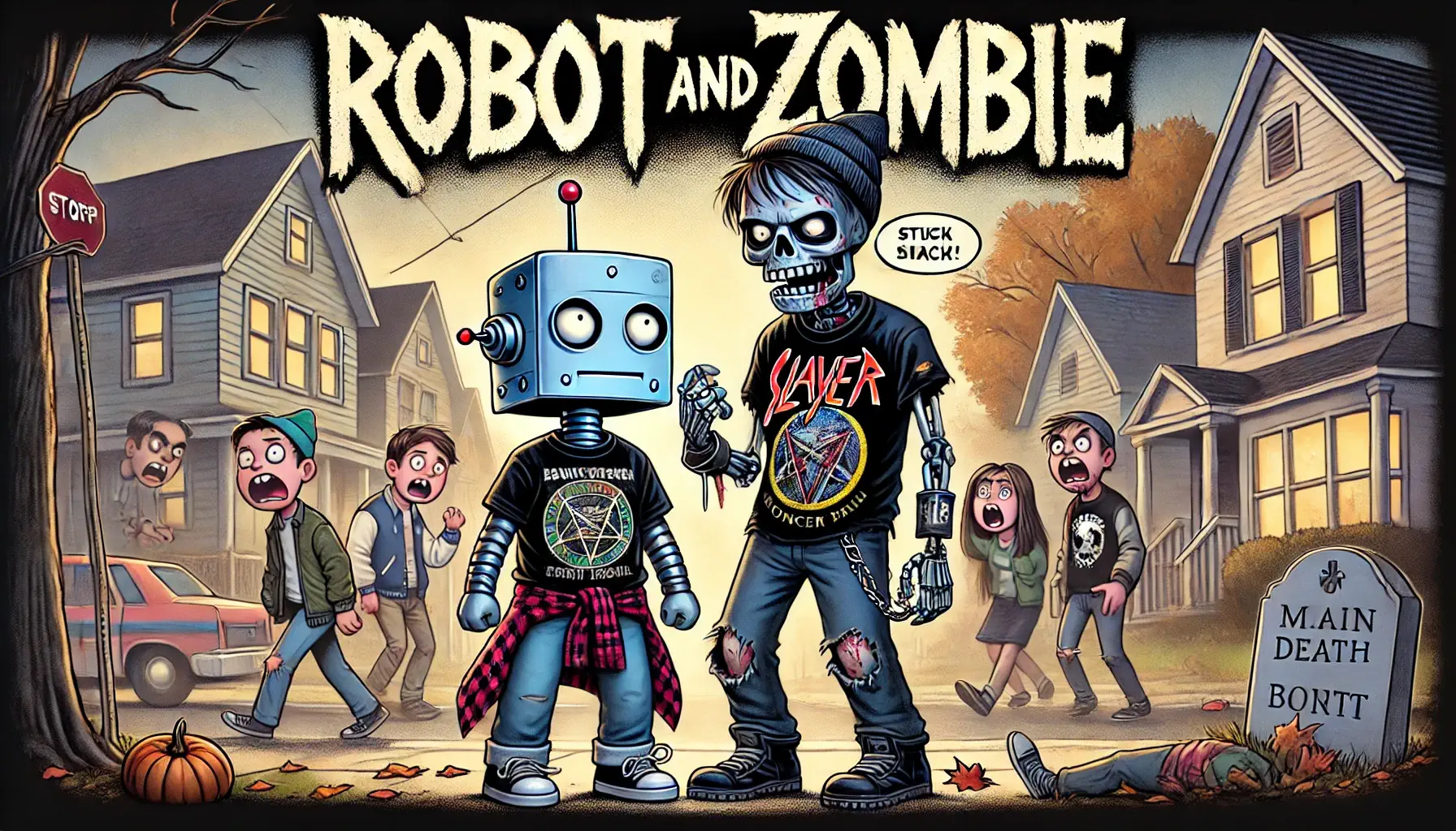 Robot and Zombie Banner